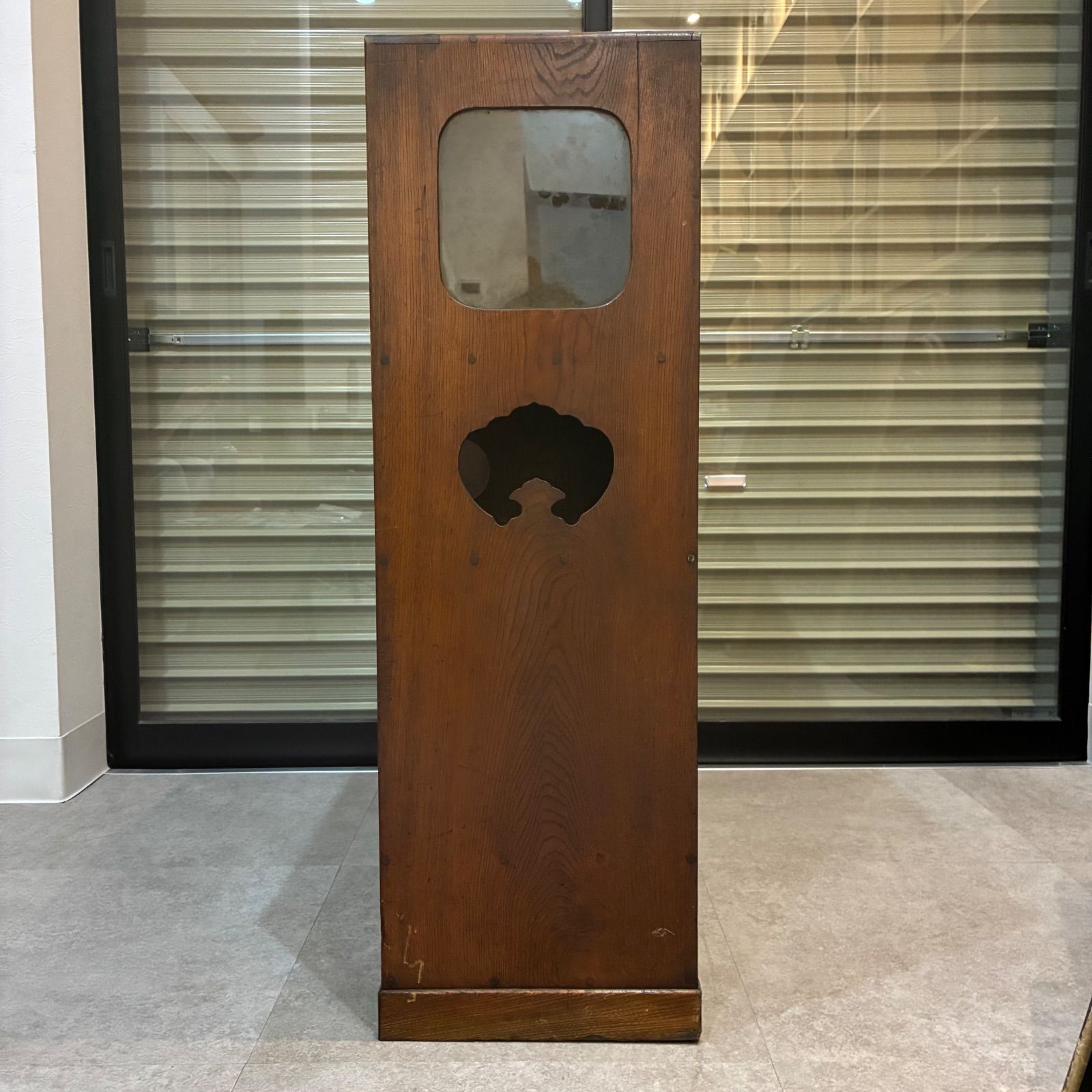 ヴィンテージ木製アンティーク茶箪笥 水屋箪笥 飾り棚収納 和家具 木製多収納ユニット 古道具インテリア ヴィンテージ雑貨入れ アンティーク調収納家具