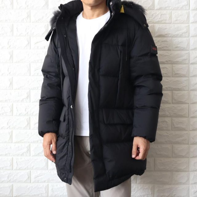 タトラス ダウンジャケット メンズ ファー ダウンコート ブラック 黒