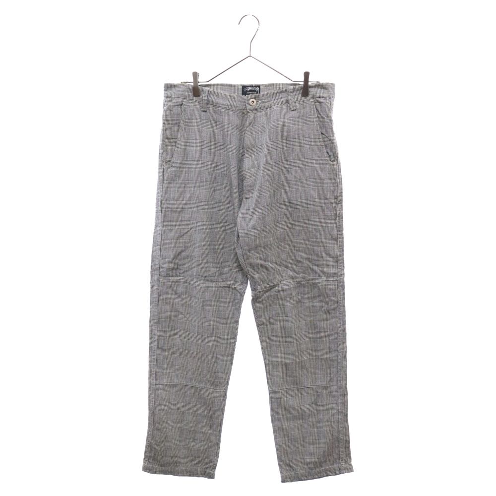 STUSSY (ステューシー) 00s 千鳥格子 コットン ワークパンツ グレー
