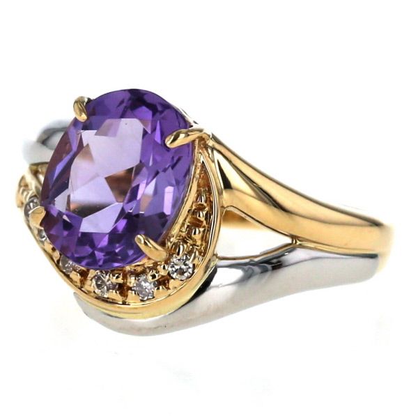 K18 PT850 一粒ダイヤモンド コンビリング 0.09ct 値下げ♡K18 PT900 