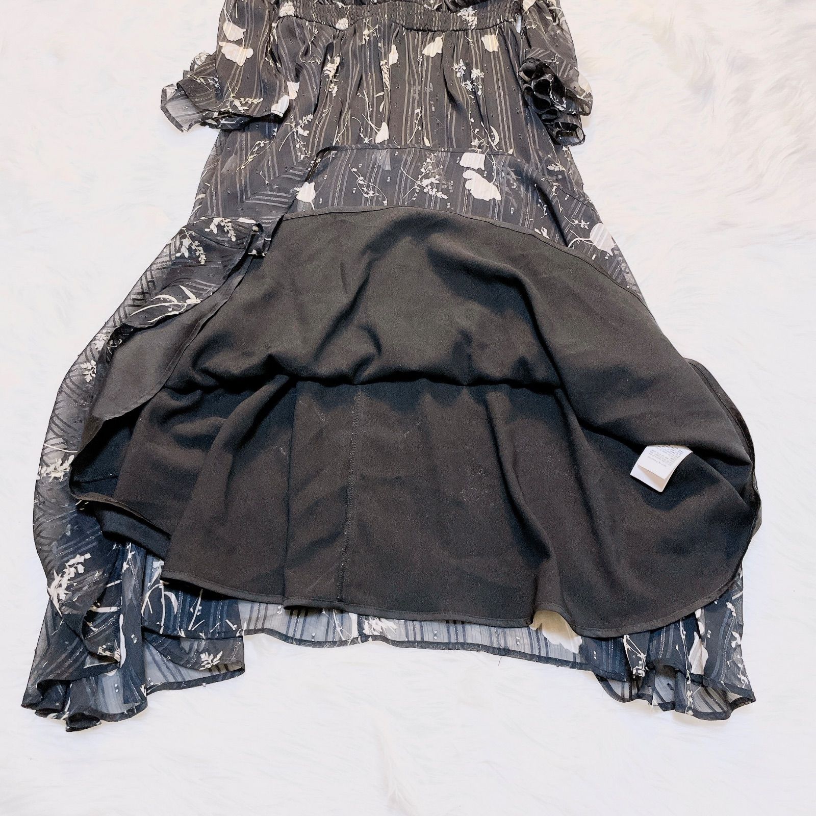 極美品 セルフォードcelford☆花柄　チューリッププリントワンピース 36 極美品 セルフォードcelford☆花柄 チューリッププリント