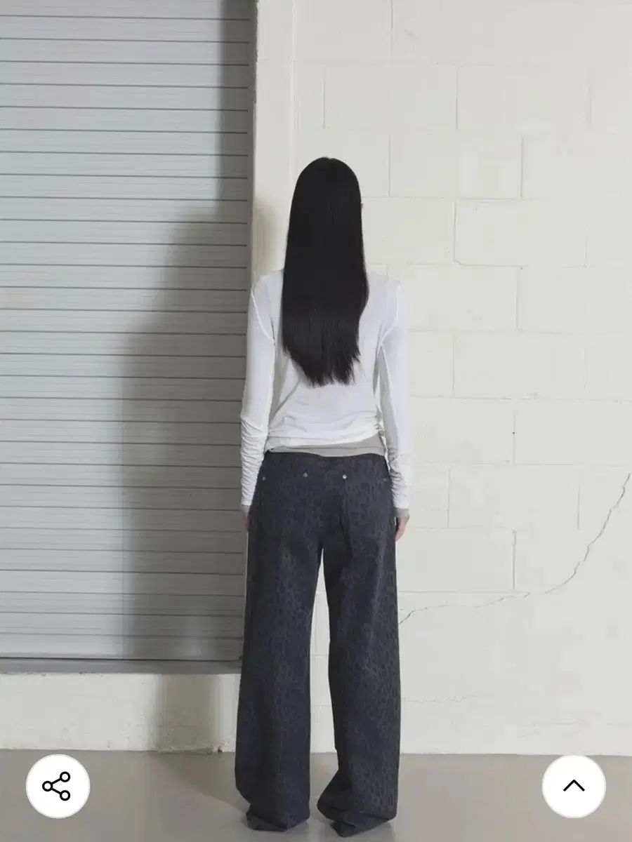 1 オーデス ヒョウ柄 レオパード ストレート パンツ チャコール