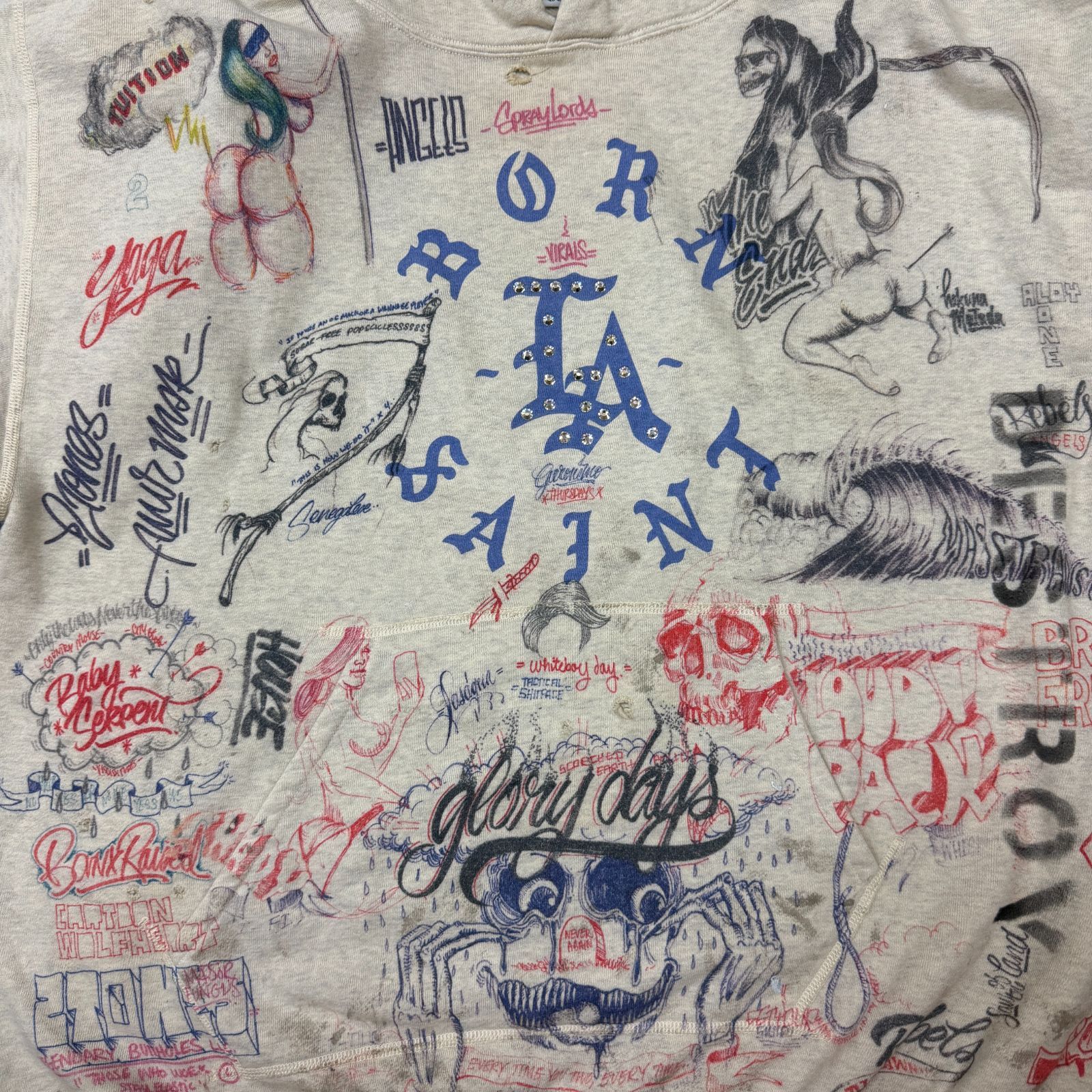 参考上代85800円 SAINT MICHAEL 24SS Born x Raised LA Hoodie コラボ 