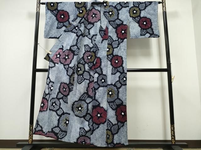 平和屋着物∴夏物 浴衣 有松鳴海絞り 朝顔 綿 CAAY4491ng