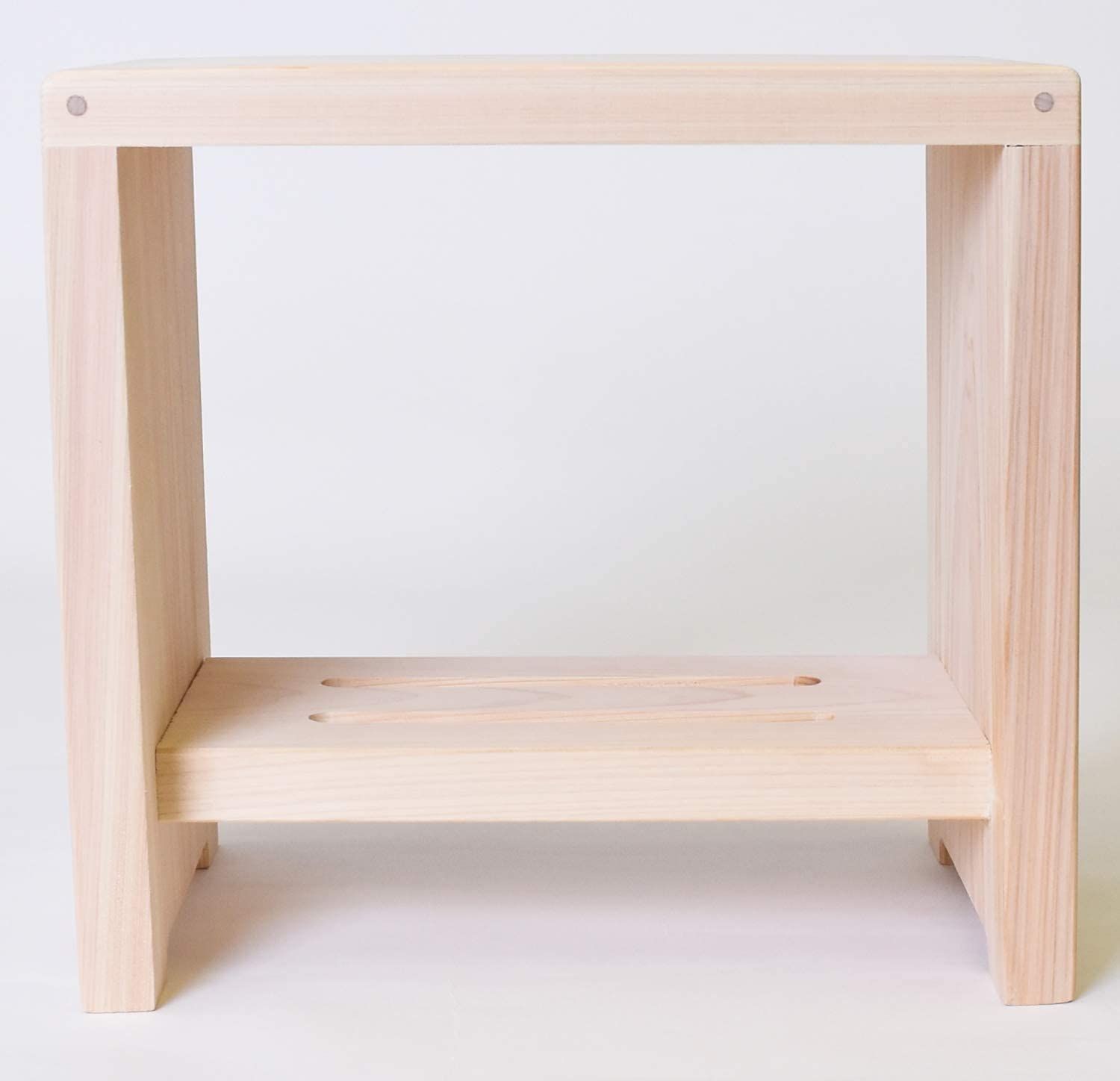 木曽工芸 風呂椅子 木製 ひのき 大 幅32×奥18×高30cm ベージュ