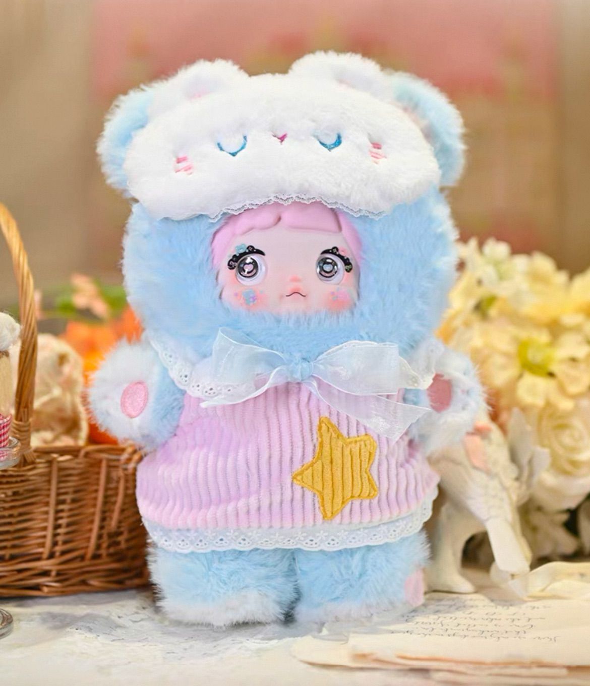 【開封済｜シークレット】希少品 Nommi 糯米儿 Season4 400% “晚安小熊” “おやすみクマちゃん” 海外限定 超超超BIG！シリコン/ぬいぐるみ本体 人形 人偶 Doll 置物【モデル：甜梦 Dream】35cm blue 