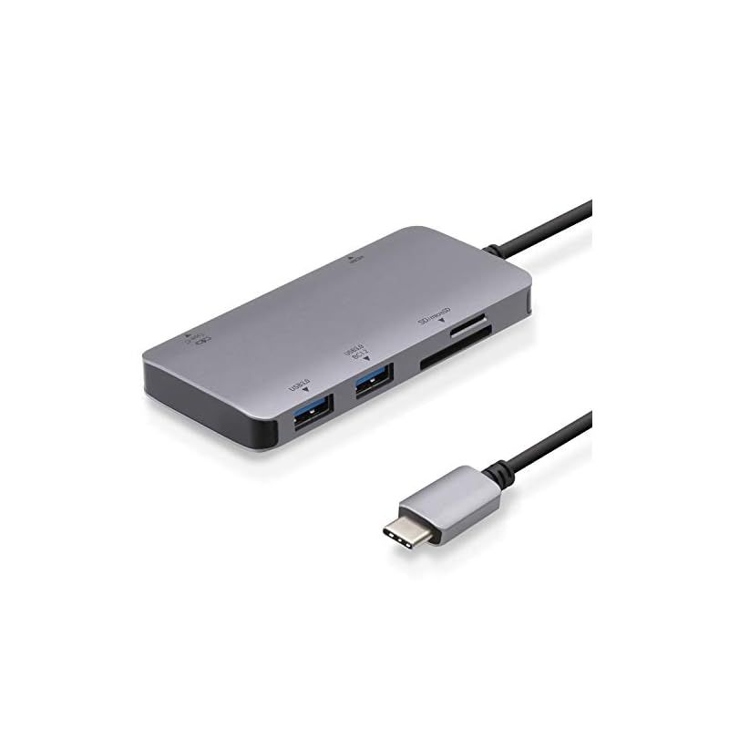 エレコム USB Type-C ハブ ドッキングステーション 6-in-1 DST-C12SV/EC 100W PD対応 USB3.1 Type-C×1ポート USB3.0-A×2ポート 4K対応HDMI×1ポート SD/microSDスロット ケーブル長 0