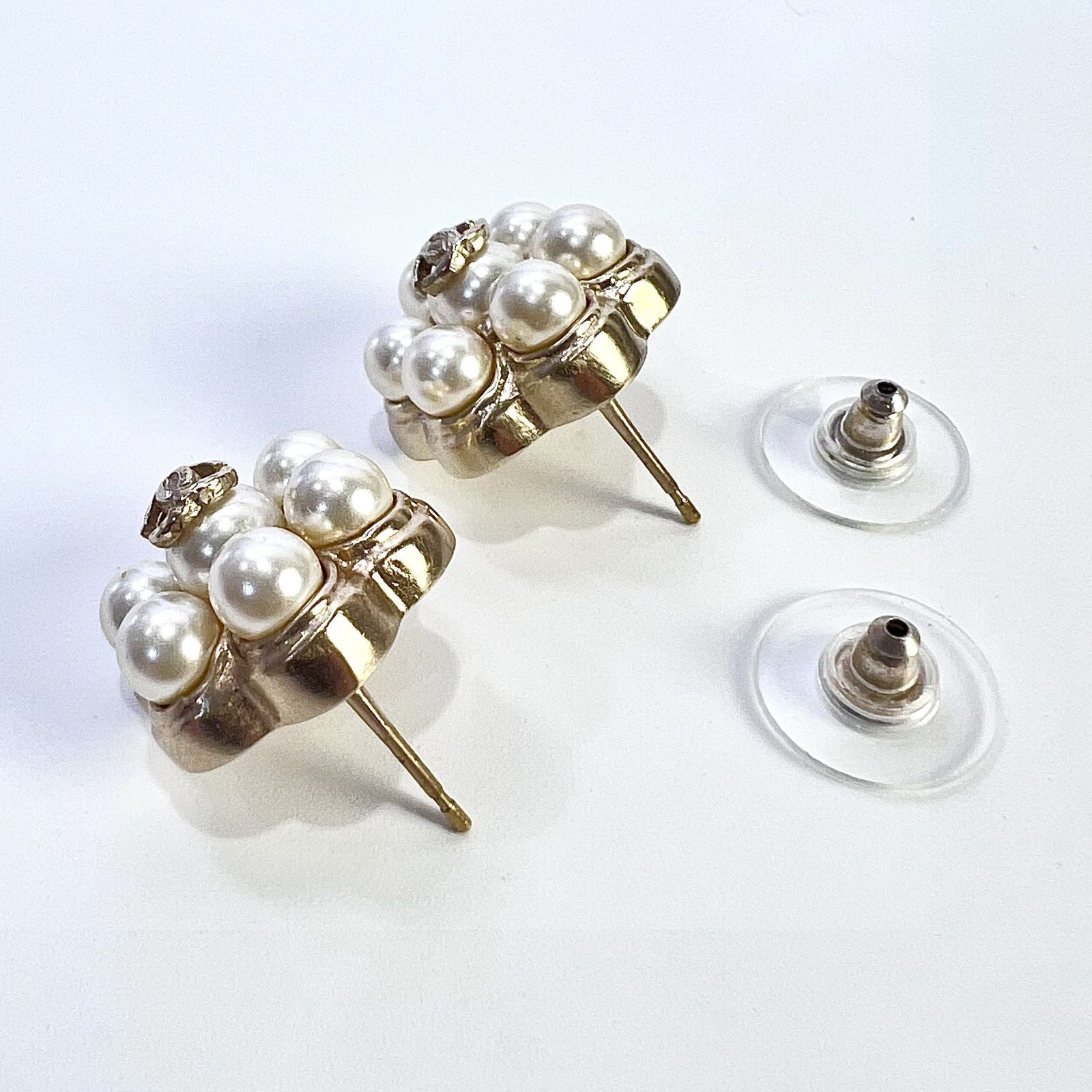 CHANEL シャネル ココマーク フェイクパール フラワー ピアス