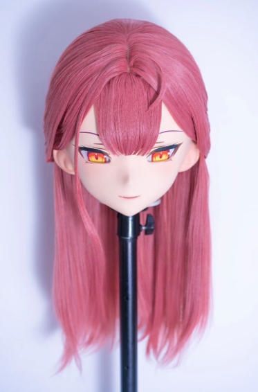 全頭マスク カツラ付き NO.1108 顔交換 フルマスク ドール ヘッドロリータ人形 コスプレ マスク 仮装 着ぐるみ コスチューム 二次元