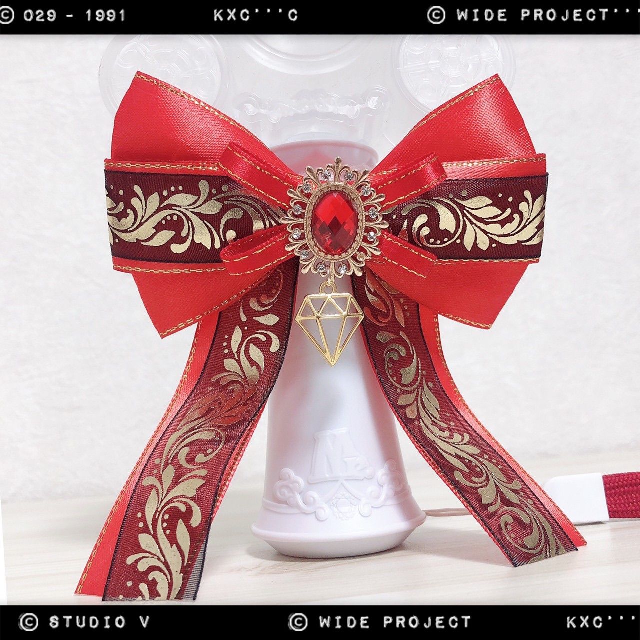 キンブレリボン ペンライトリボン シック柄 レッド