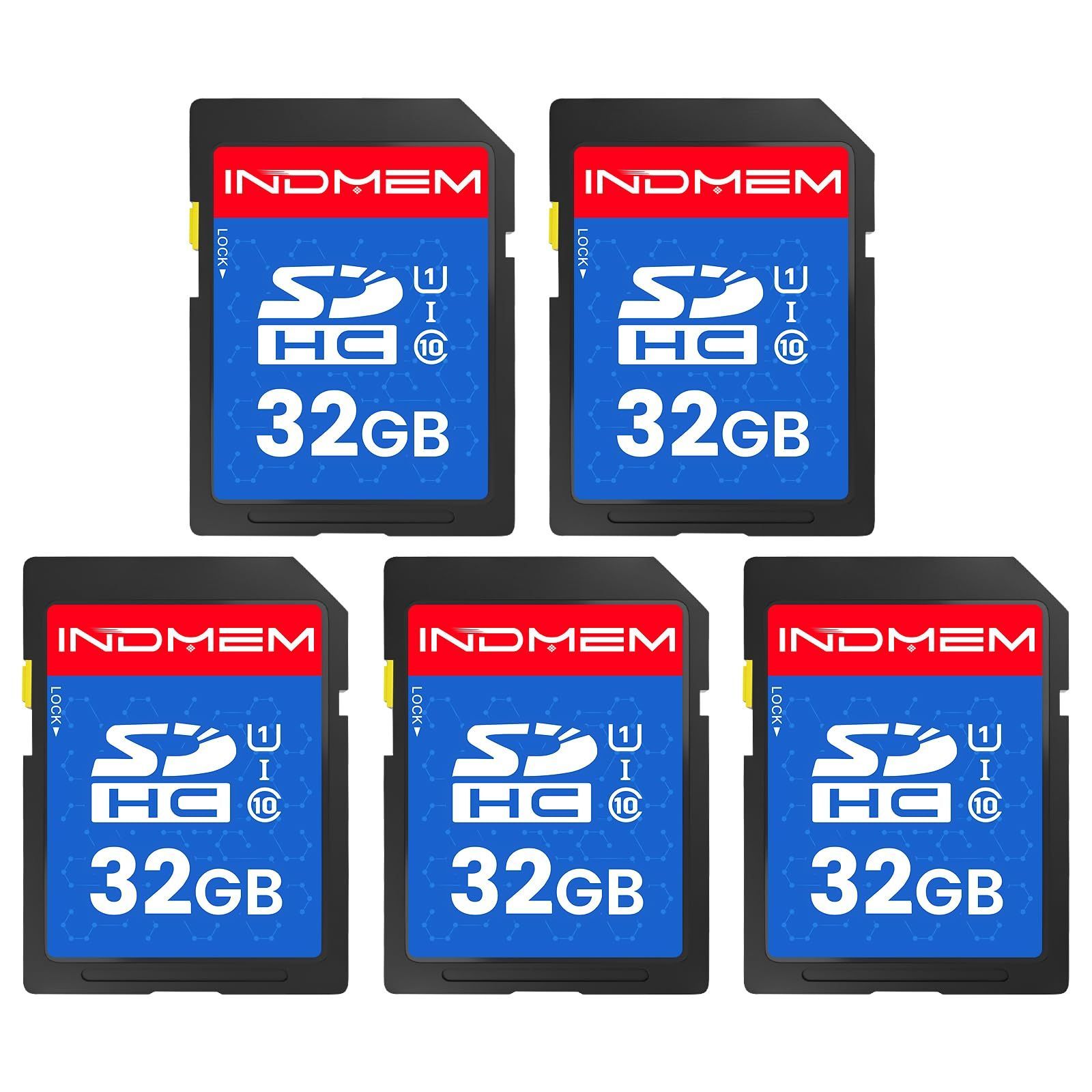 デジタルカメラ card SD ビデオ HD Full 高速 Class10 U1 UHS-I メモリーカード 5枚セットSDHC 32GB SDカード INDMEM