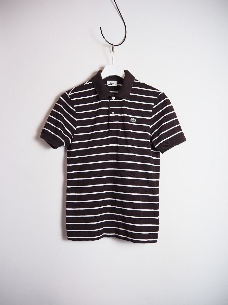 新品 4サイズ ラコステ 日本製 ボーダー コットン 鹿の子 半袖 ポロシャツ 美品 定番 LACOSTE ラコステ ボーダー 半袖 鹿の子 ポロシャツ