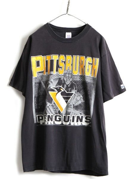 90s オールド □ NHL オフィシャル ペンギンズ プリント Tシャツ