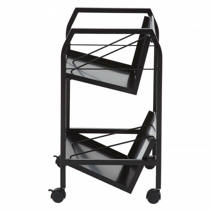 不二貿易 C D 17612 ファイルワゴン2段 ブラック TG-2 BK