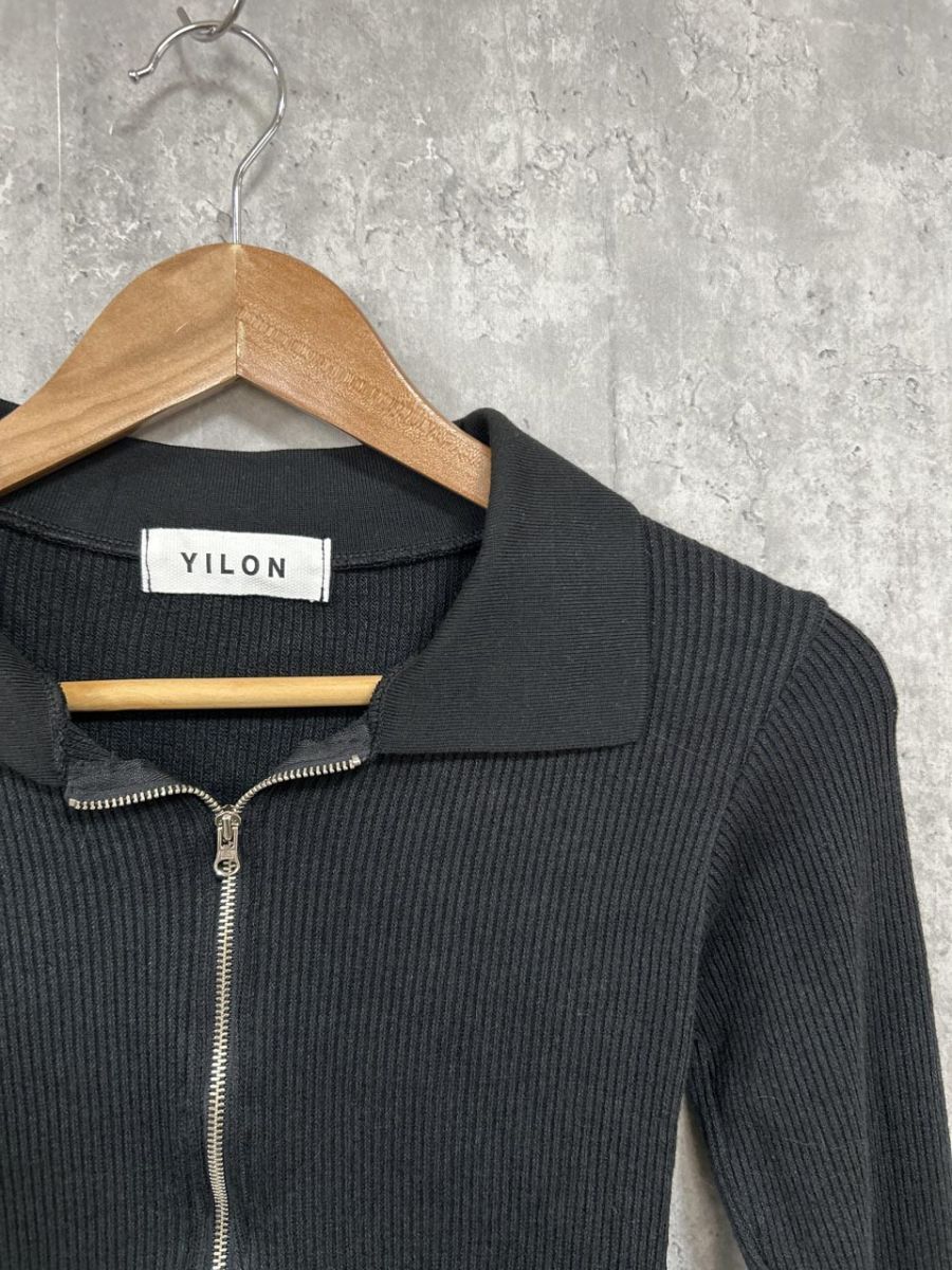 YILON カーディガン リブ ジップアップ ニット セーター sizeF|黒 ◆ ◎レディース USTAUSTRALIA_COM_AU