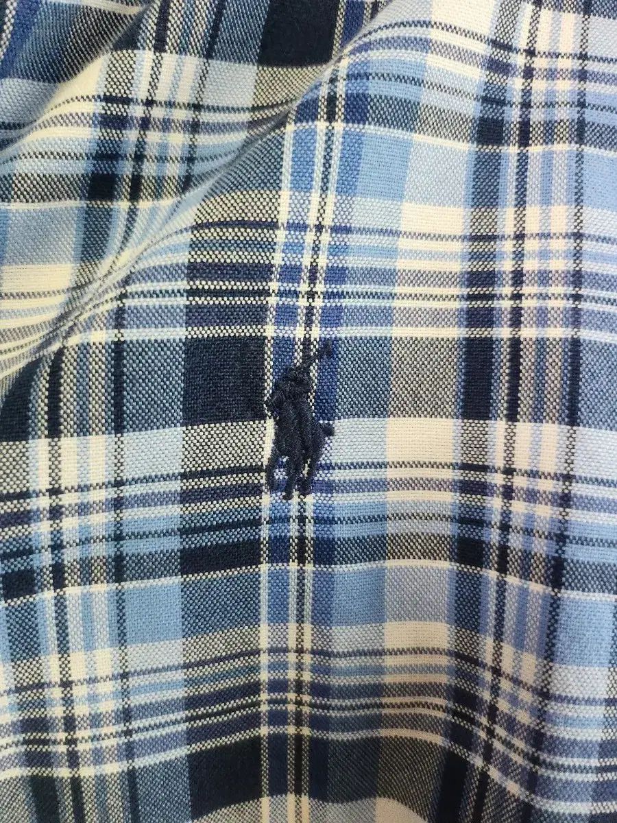 全品無料。 ほぼ ポロ ラルフローレン ブルー CHECK シャツ 男性らしい
