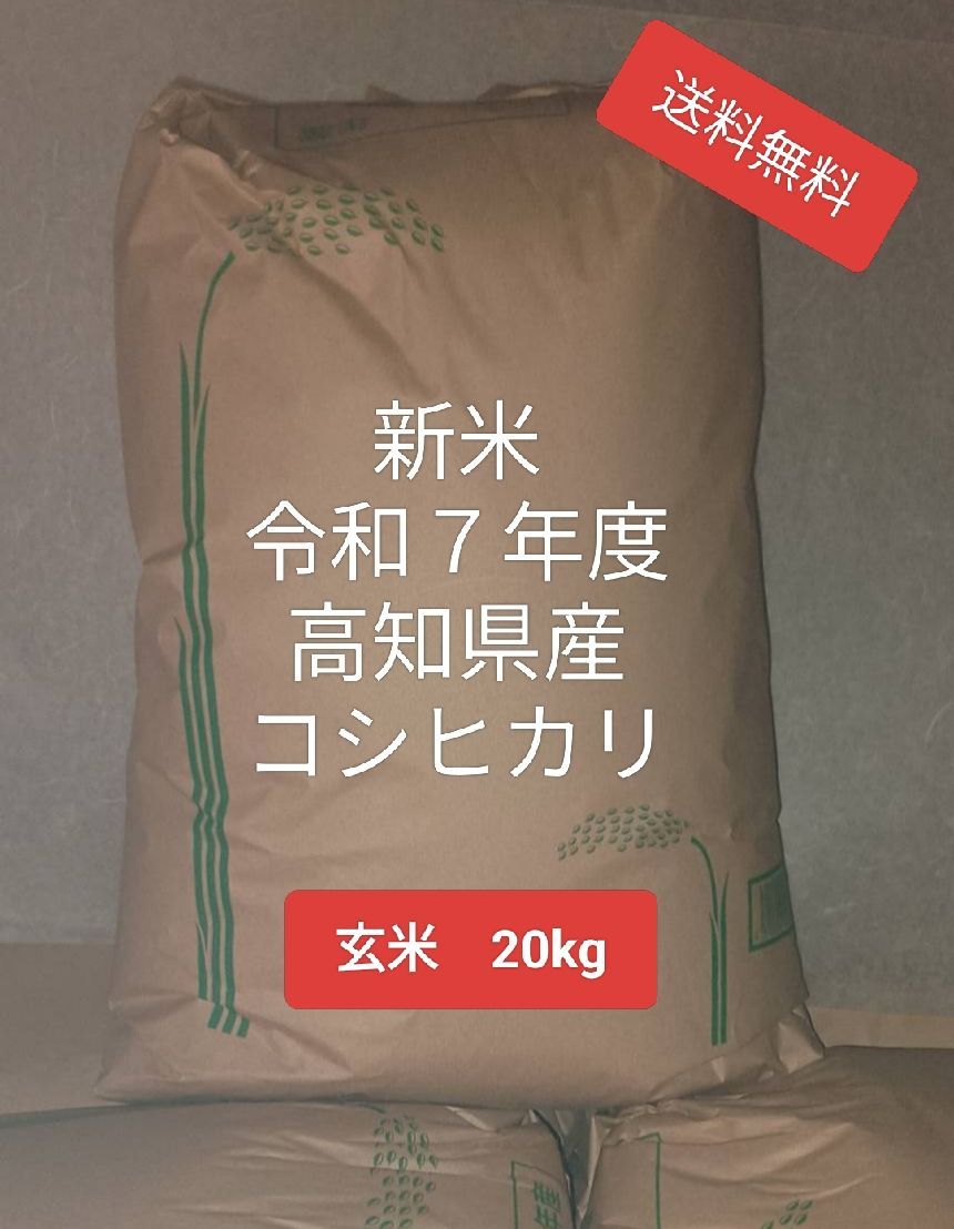 新米 令和7年度 高知県産 コシヒカリ100% 玄米20kg - メルカリ