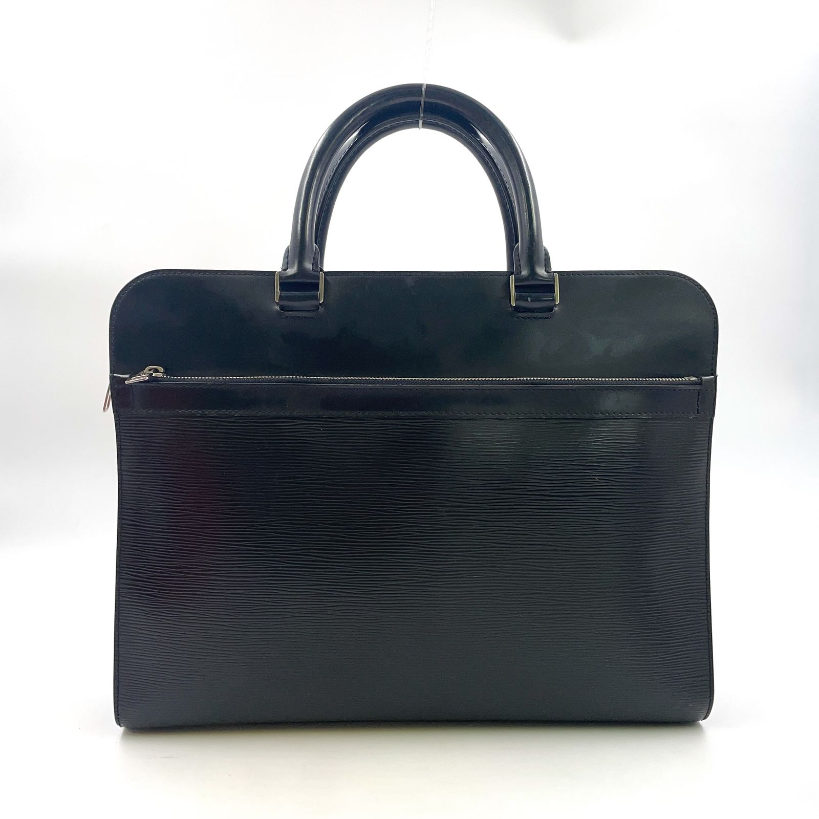 LOUIS VUITTON バサーノMM 2WAY レザー ブラック ビジネスバッグ シルバー M54032