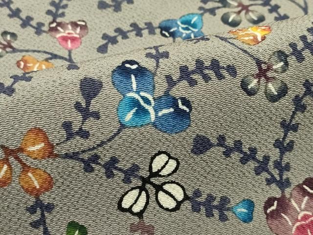 平和屋本店□最高級 城間栄順 本場琉球紅型 九寸名古屋帯 草木文 鬼