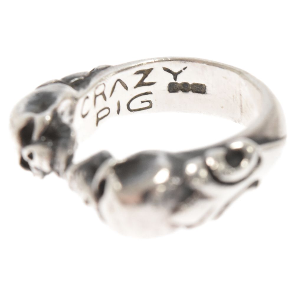 CRAZY PIG (クレイジーピッグ) TWO SKULLS RING 2スカルリング