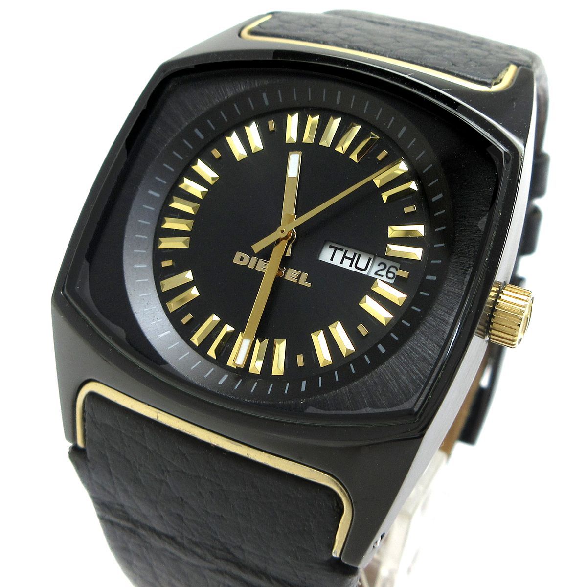 DIESEL クォーツ腕時計 ブラック スクエア ディーゼル DIESEL 腕時計