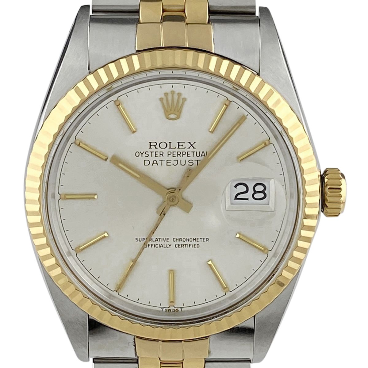 ロレックス ROLEX デイトジャスト 16013 腕時計 SS YG 自動巻き シルバー メンズ 【中古】