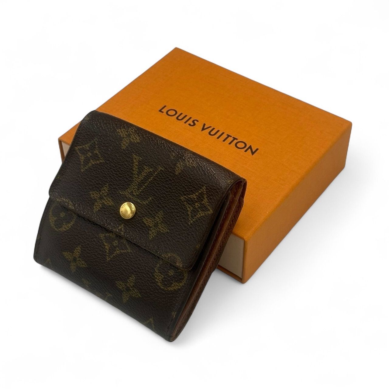 き LOUIS VUITTON ルイヴィトン ポルトモネ･ビエ･カルトクレディ Wホック財布 モノグラム コンパクト 3つ折りTH0958 三つ折り ゴールド金具 男性用 女性用 メンズ レディース M61652 フランス製 エリーズ