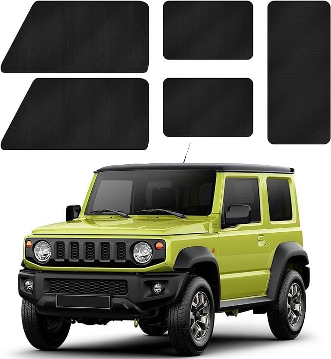 爆買い，セール 【在庫処分】ZATOOTO 車 カーテン スズキ ジムニーu0026シエラJB64/JB74専用 マグネット 車中泊カーテン 遮光 フロント/リア/両サイド バックドア用 5枚セット ブラック CT106-BK 応募券