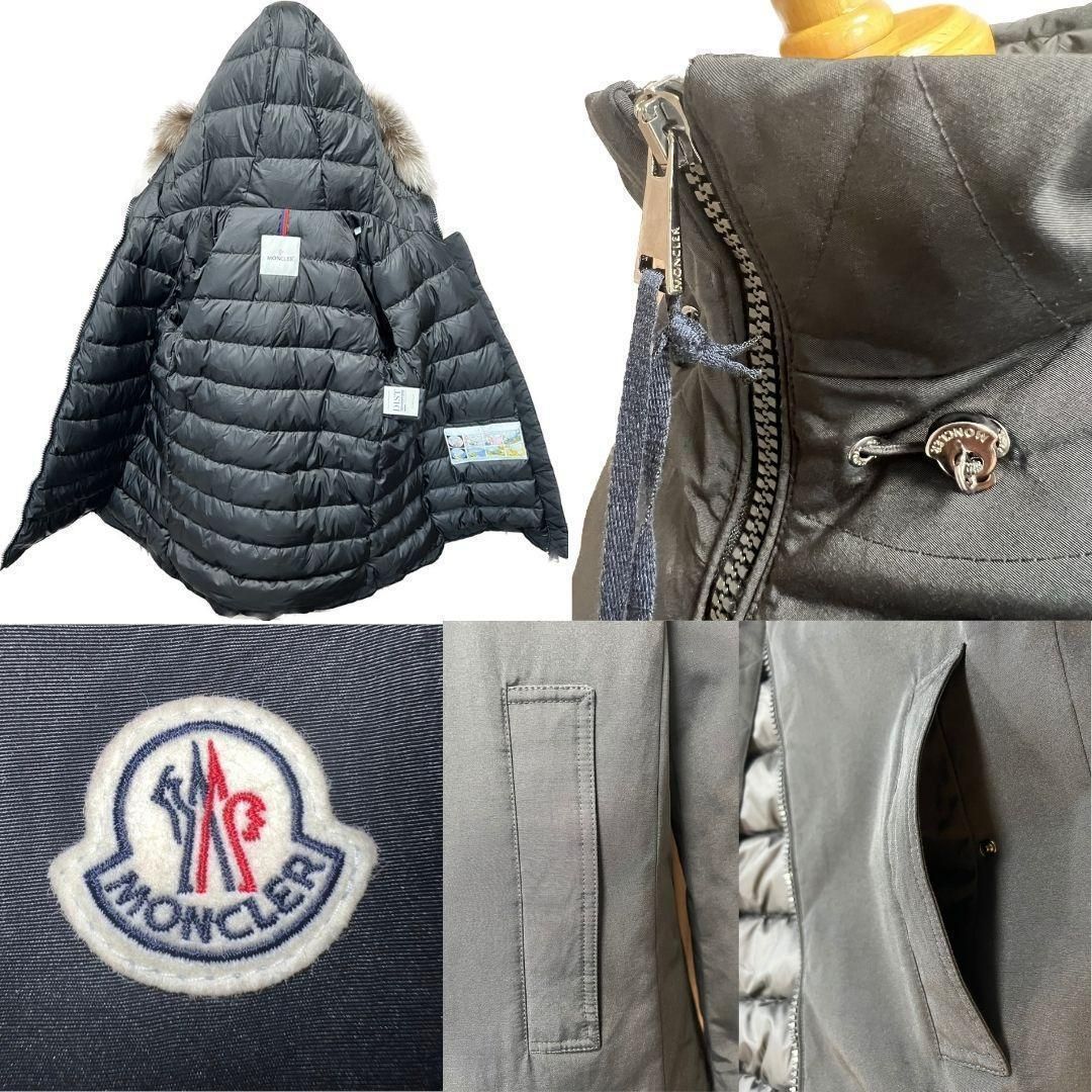 デイリーユース ♥タグ付き 本物保証 MONCLER BLAVET ブラベット フォックスファー TG00～TG4 ブラック色 黒色 本物保証 ◆定価36万円◆ 人気ダウンジャケット