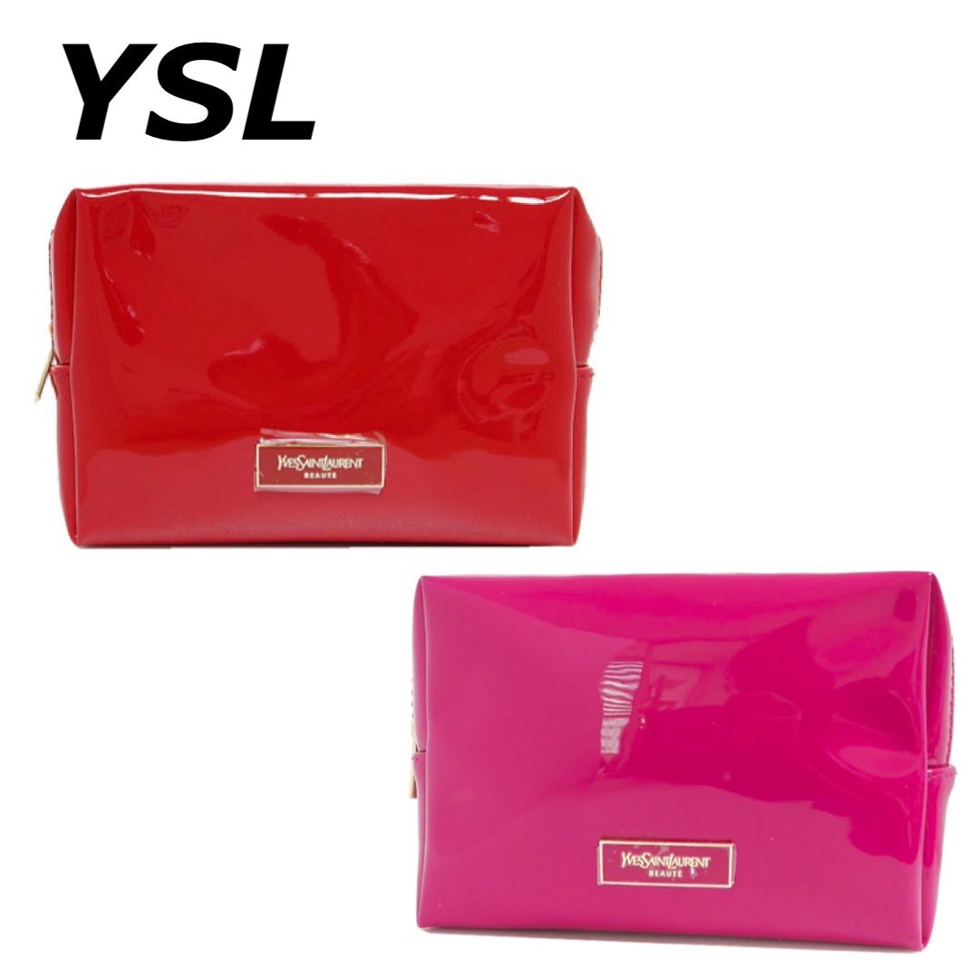 YSL／エナメルスクエアコスメポーチ ノベルティ イヴ・サンローラン