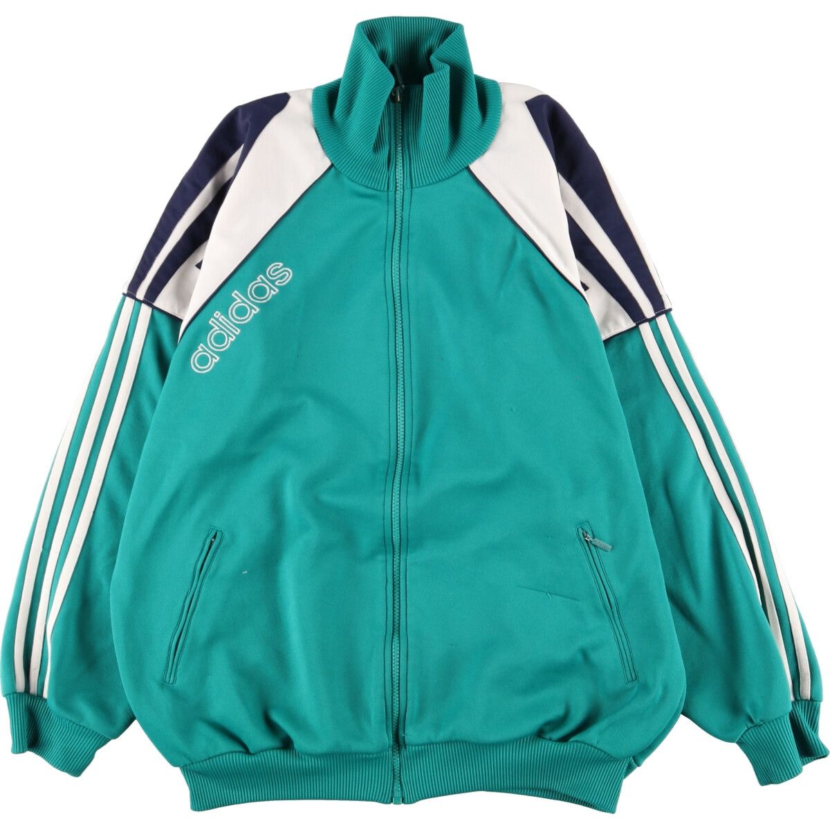 adidas アディダス トラックジャケット 緑 ジャージ 90s 古着 3本線