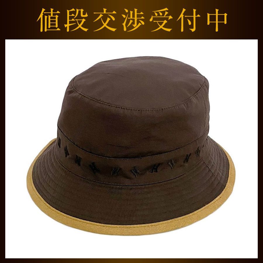 エルメス バケットハット ブラウン ベージュ クリーニング済み 帽子