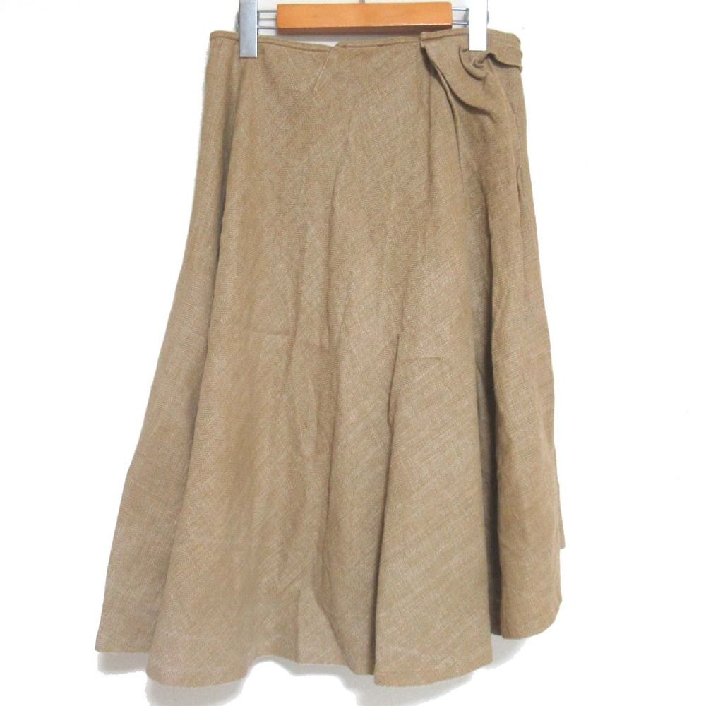 DRIES VAN NOTEN ドリスヴァンノッテン シルク ラップスカート サイズ36 ベージュ レディース 古着