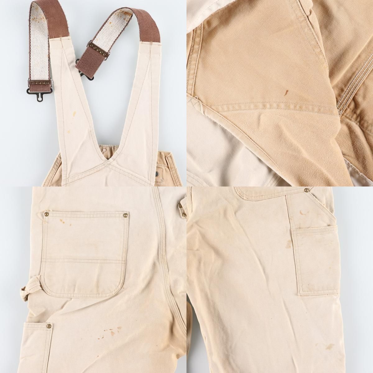 古着 80年代 カーハート Carhartt ダブルニー ダック地 オーバーオール