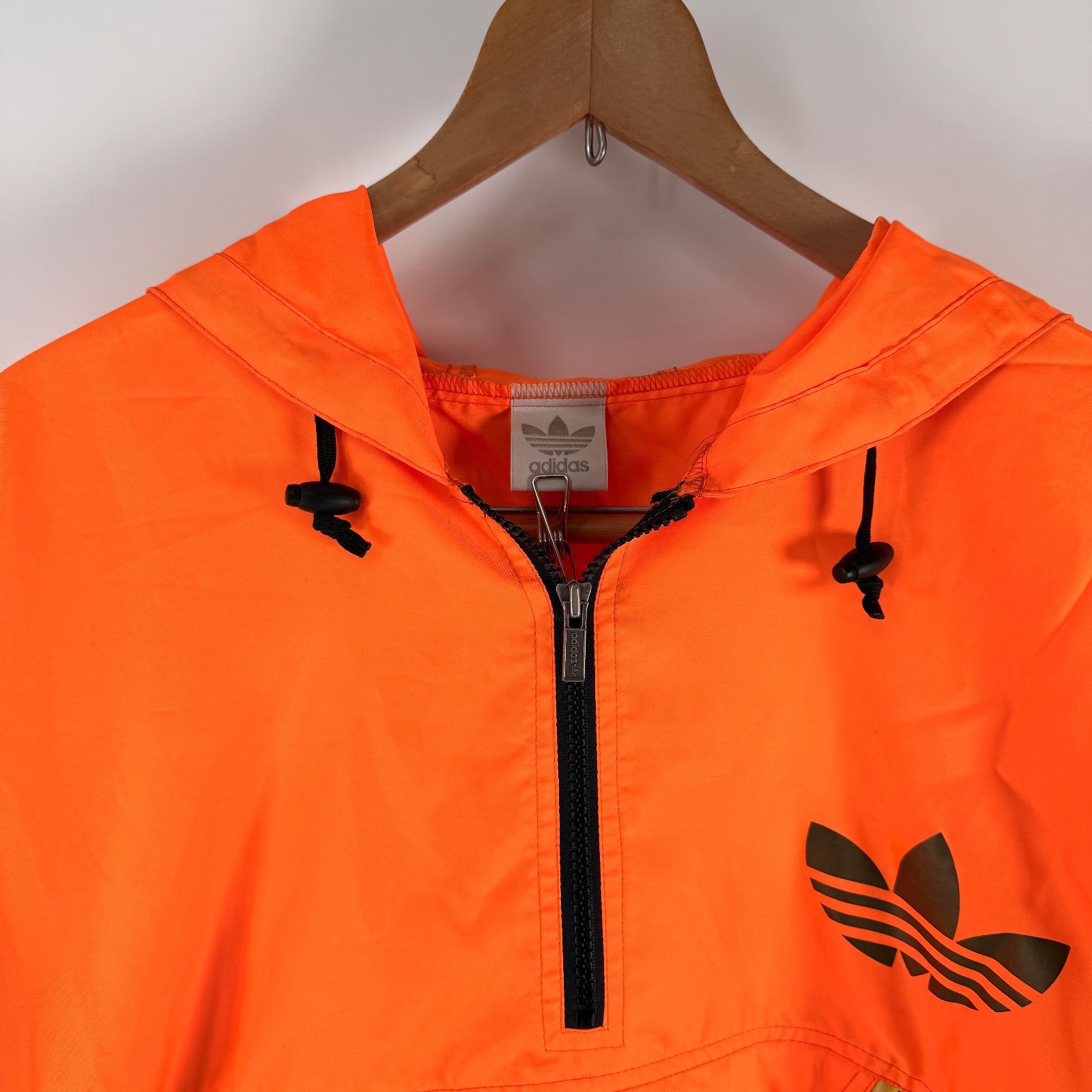 90s adidas デサント製 ハーフジップ ナイロンジャケット FREE SIZE