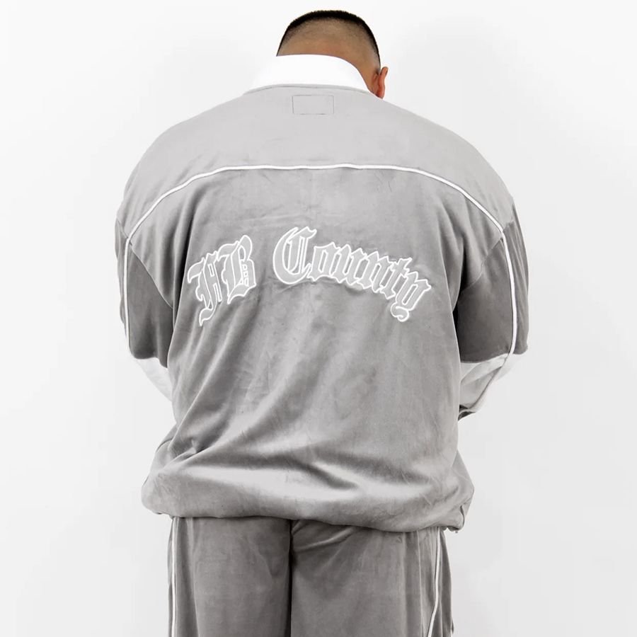 FB COUNTY VELOUR SET UP【GRAY】(エフビーカウンティ メンズ ベロア