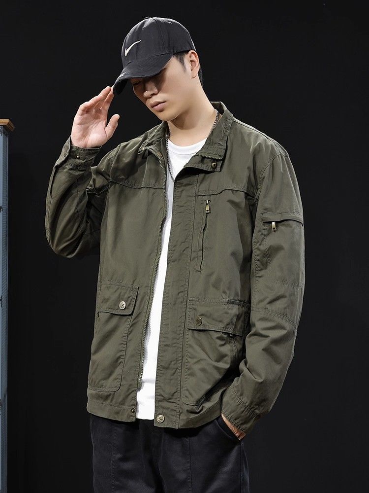 メンズワークジャケット 襟付き