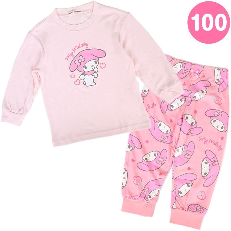 マイメロディ キッズ長袖パジャマ 100cm ハート 上下セット 女の子 子ども おしゃれ かわいい サンリオ sanrio キャラクター