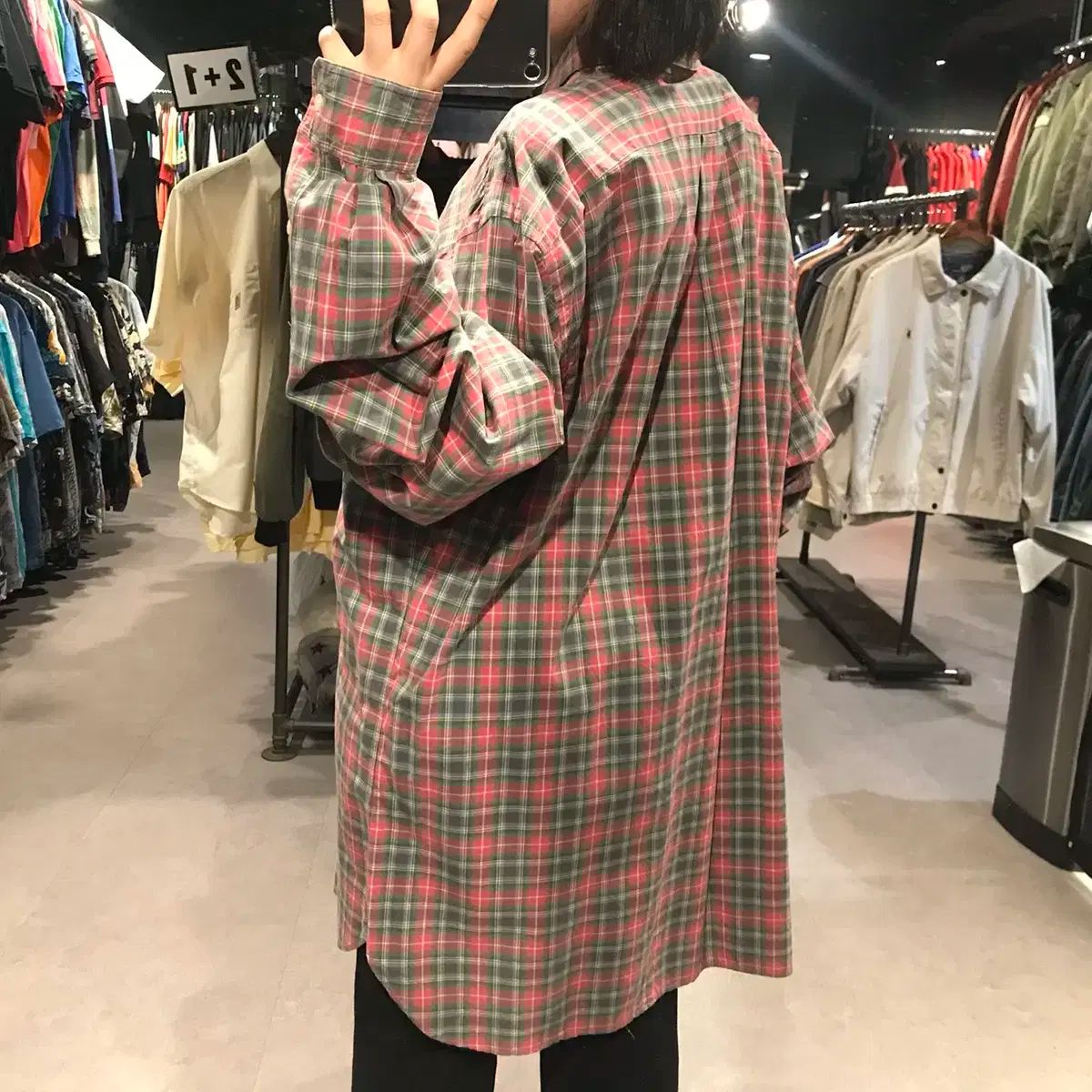 チェック 長袖