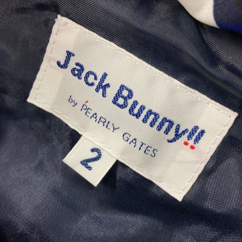 【挑戦中】 サイズ 2 JACK BUNNY ジャックバニー 中綿ベスト 総柄 ネイビー系 240101517431 ゴルフウェア レディース ストスト