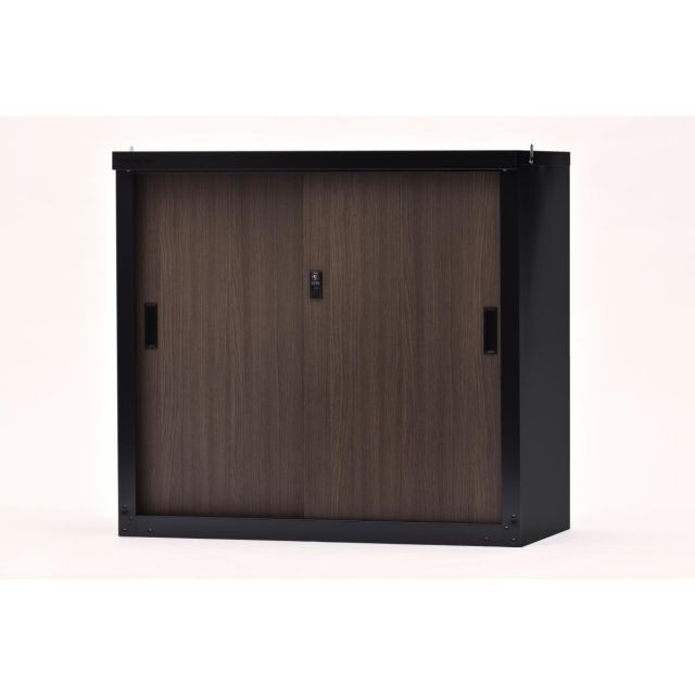 グリーンライフ GREEN LIFE 小型木目収納庫 幅89×奥行き47×高さ83cm HSM-83 BK