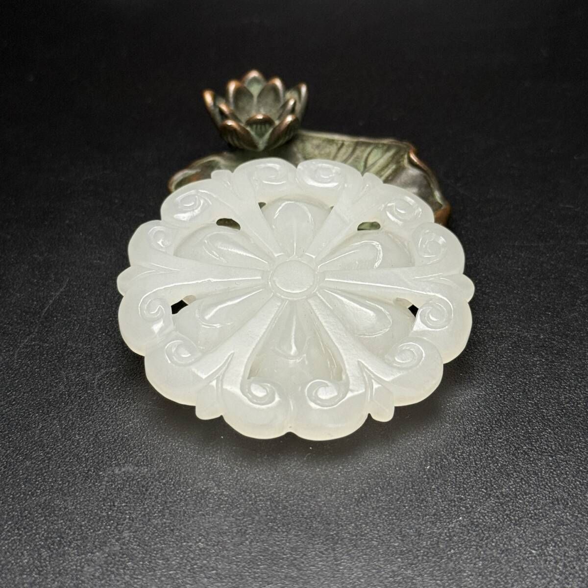 古美術 天然石 玉 彫刻 美品 天然古玉 細工彫 玉石 祥雲紋 同心円 根付 縁起物 古美術