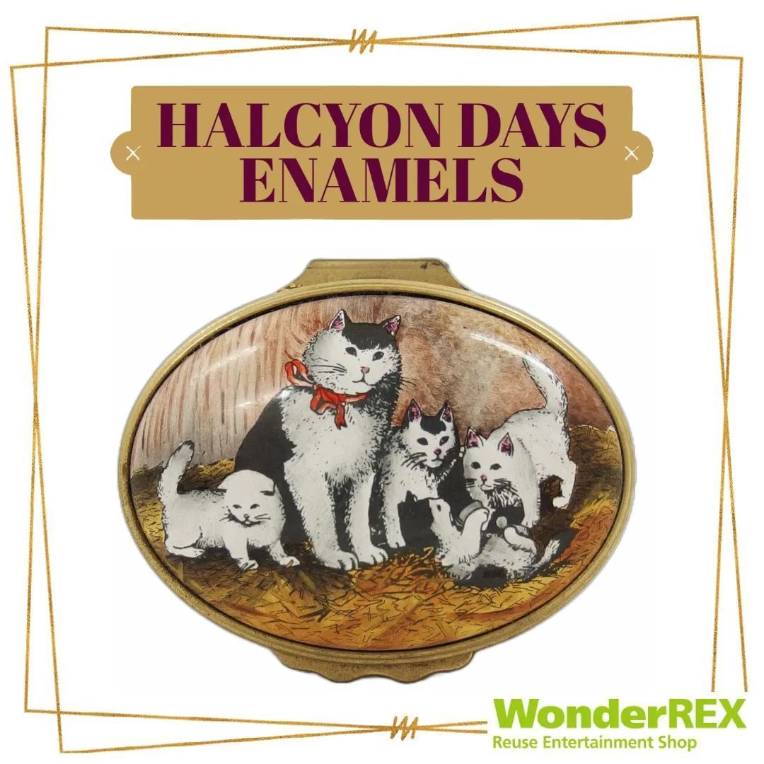 HALCYON DAYS エナメルボックス キャット 猫 薬ケース 小物入れ