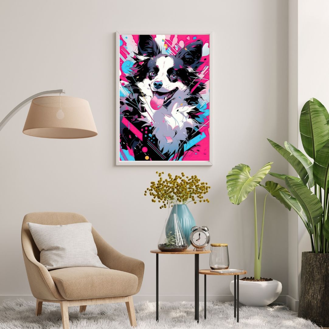 絵 ファッションモンスター - ボーダーコリー犬 No.2】漫画 アニメ アート