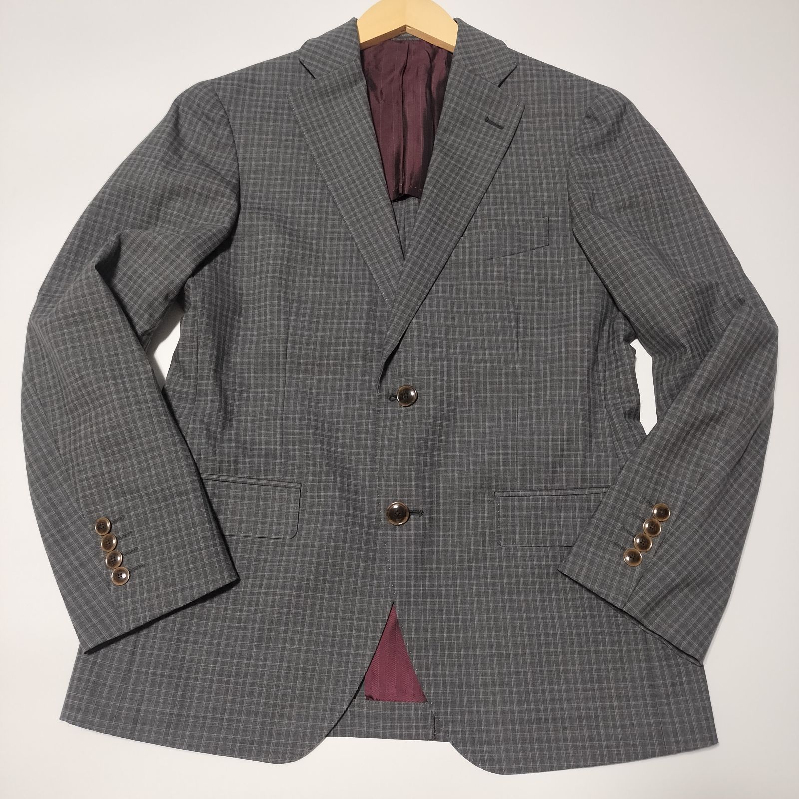 極美品】【希少サイズ】Men's Bigi 3ピース チェック スーツ