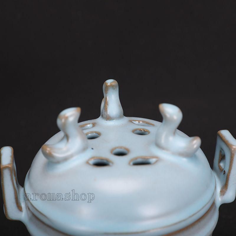 激安大特価！ 陶磁器 景徳鎮 宋汝窯天青色三鳳鳥香炉 装飾品 美術 現代工芸品 工芸品