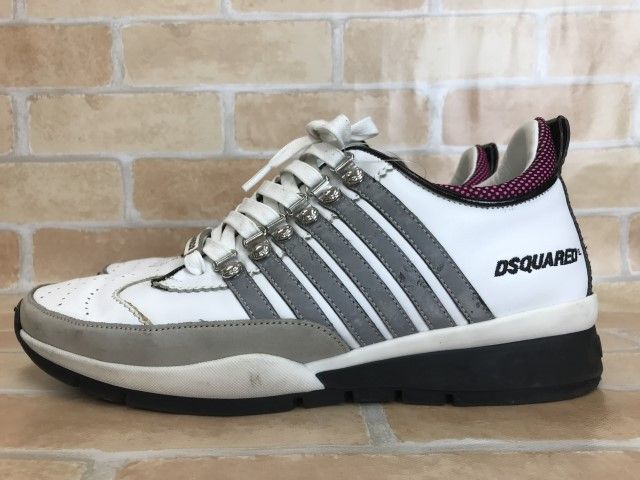 【中古】DSQUARED2 ディースクエアード 靴紐　ローカットスニーカー 白 40インチ 44813187