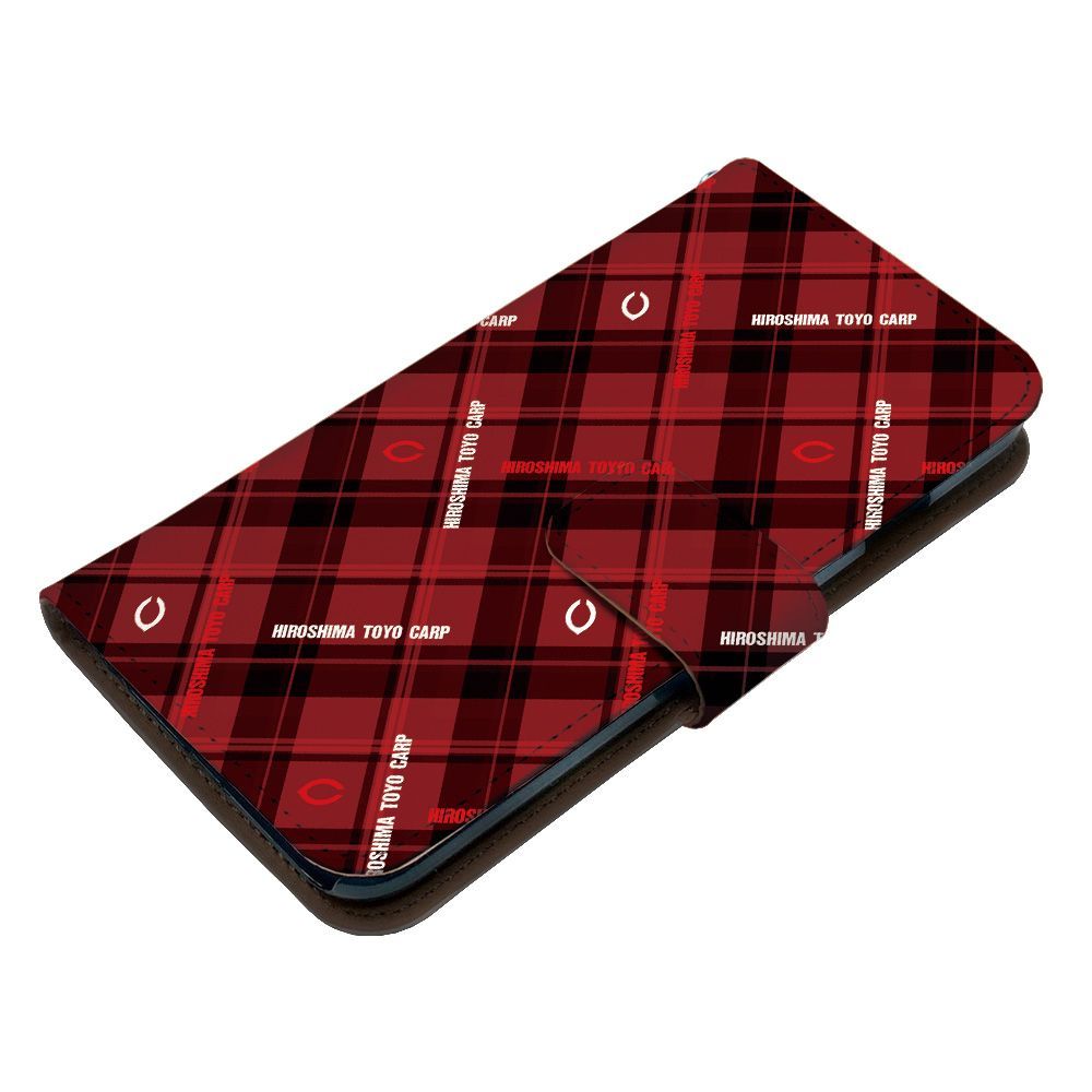 広島東洋カープ 正規品 Galaxy S24 Ultra SC-52E ケース 手帳型 スマホケース [デザイン:32.タータンチェック(re)/マグネットハンドあり] カープ坊や グッズ