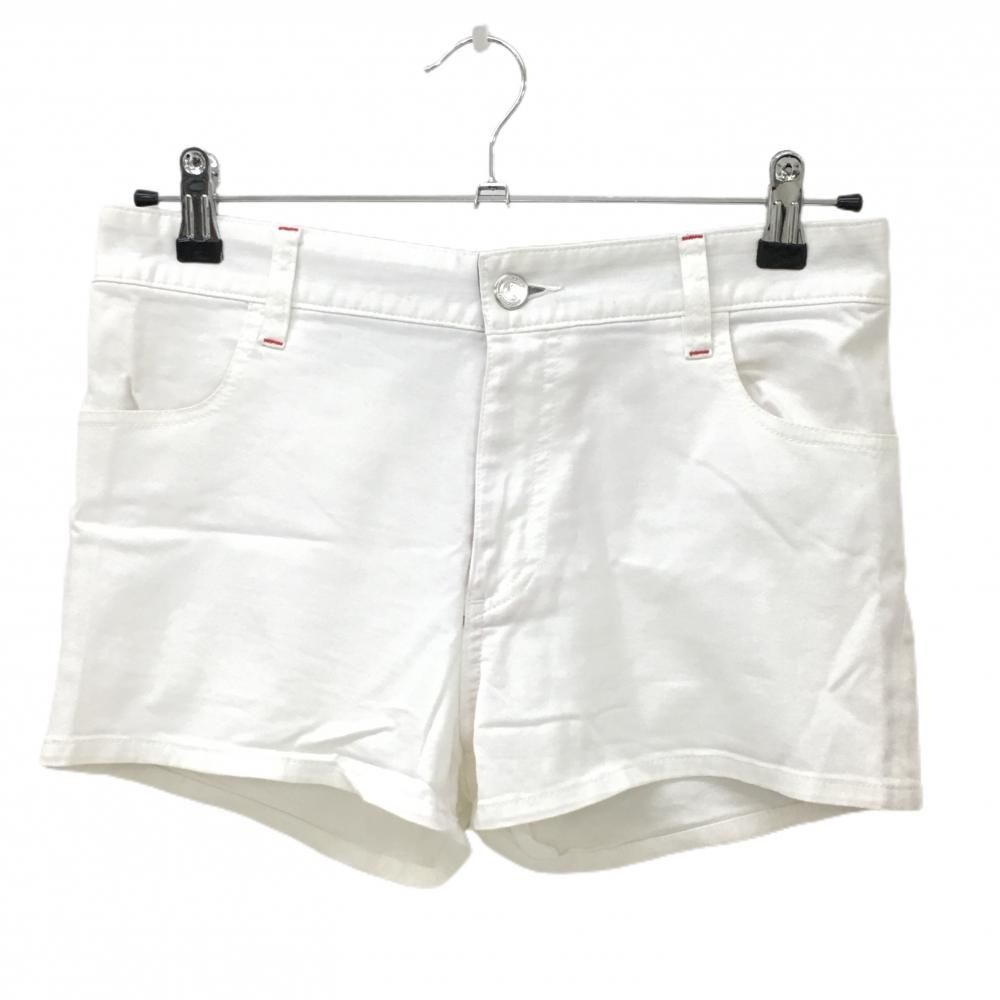 マークアンドロナ　ショートパンツ　キュロット 美品】マークアンドロナ ショートパンツ 白 ストレッチ スカル