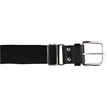 (28-130cm Black) - Champro Elastic Baseball Belt with 3.8cm Leather Tab